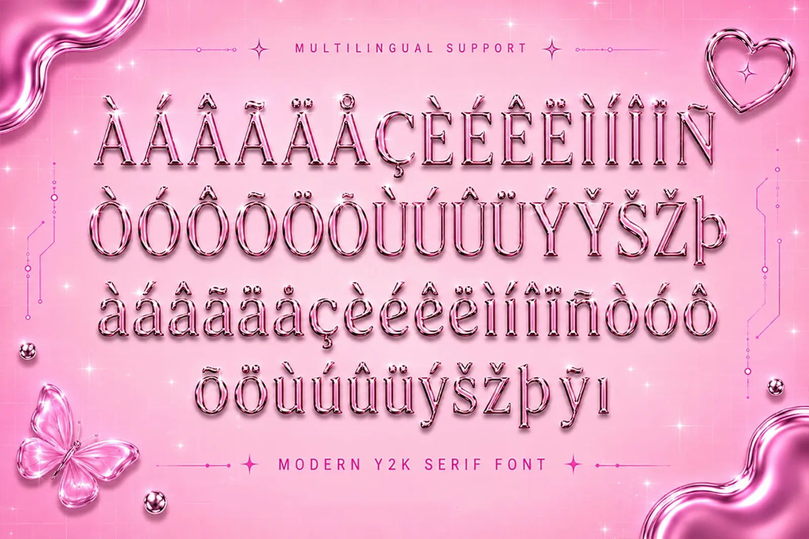 Chrome Darling – Modern Y2K Serif Font (preview 5 of 5)