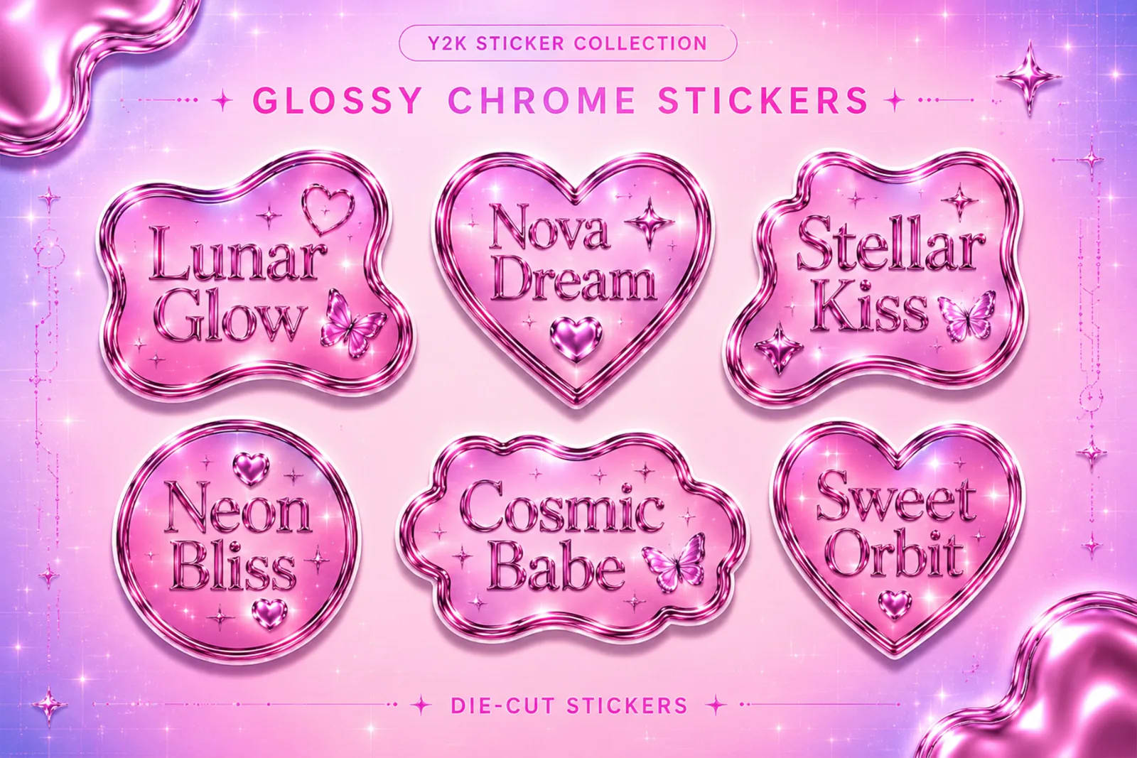 Chrome Darling – Modern Y2K Serif Font (preview 3 of 5)