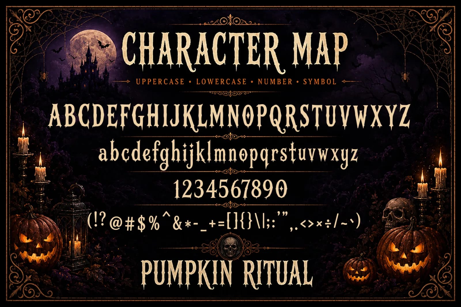 Pumpkin Ritual – Modern Halloween Horror Display Font (preview 4 of 5)