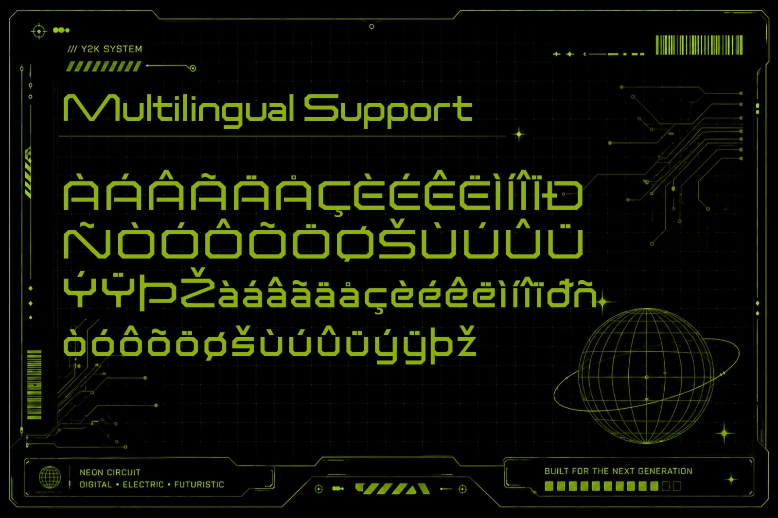 Neon Circuit – Y2K Futuristic Tech Display Font (preview 5 of 5)