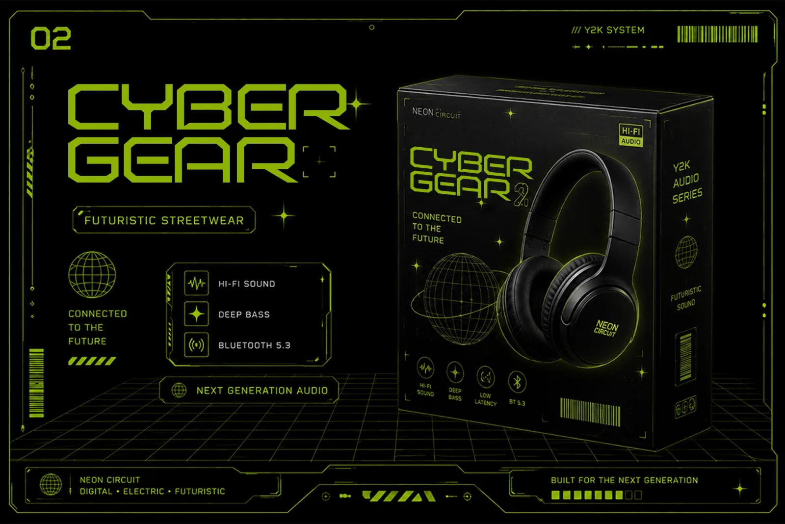 Neon Circuit – Y2K Futuristic Tech Display Font (preview 2 of 5)