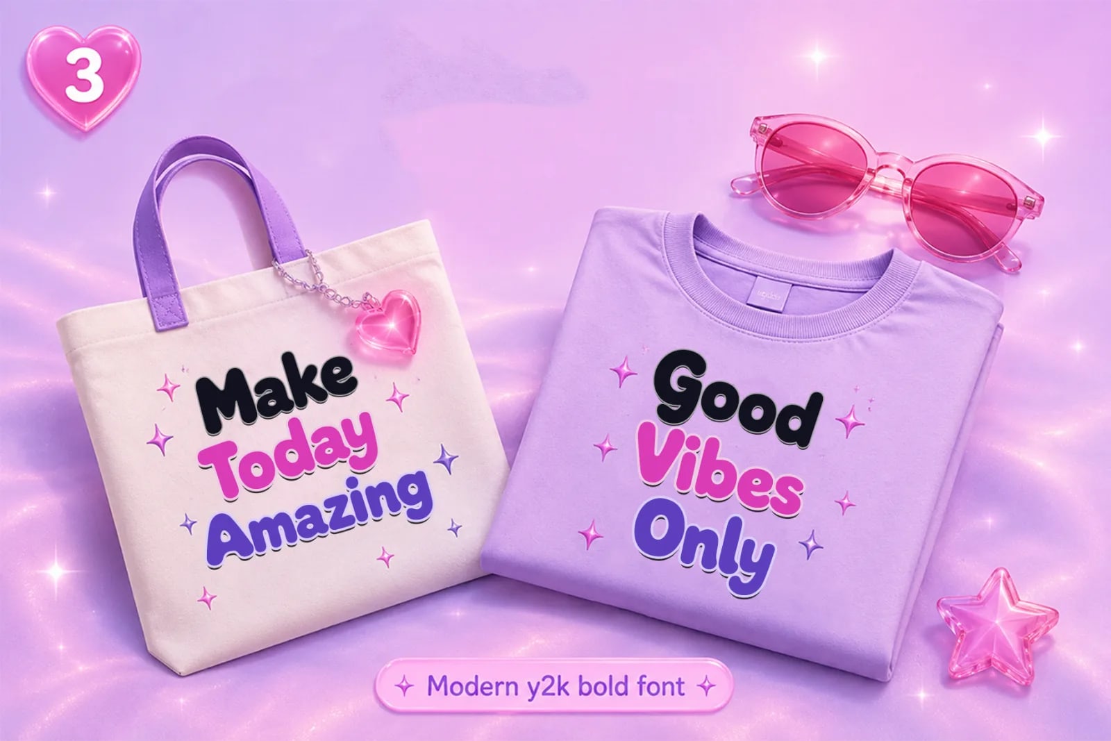 Glitter Sync – Modern Y2K Bold Display Font (preview 3 of 5)