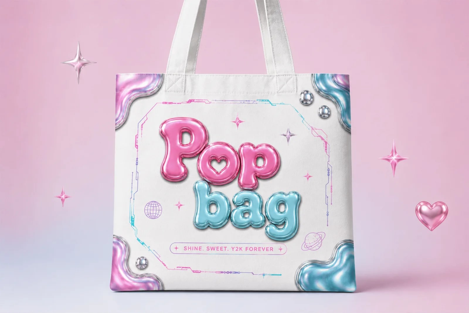Luster Pop – Glossy Y2K Bubble Display Font (preview 2 of 5)