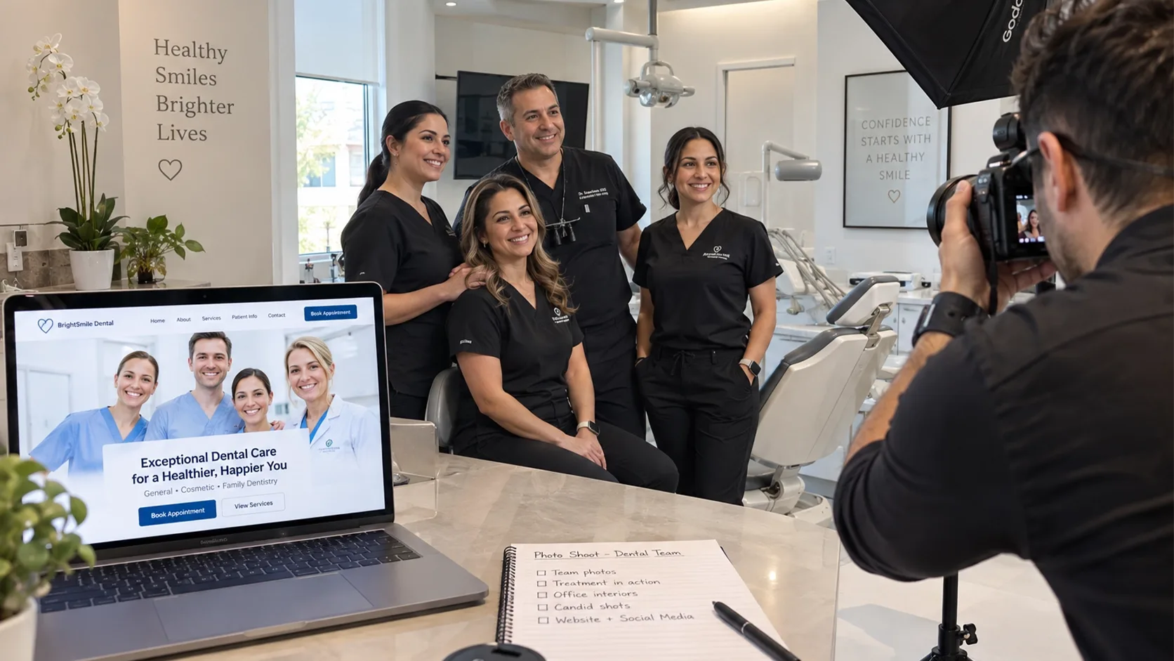 Professional dental team photo