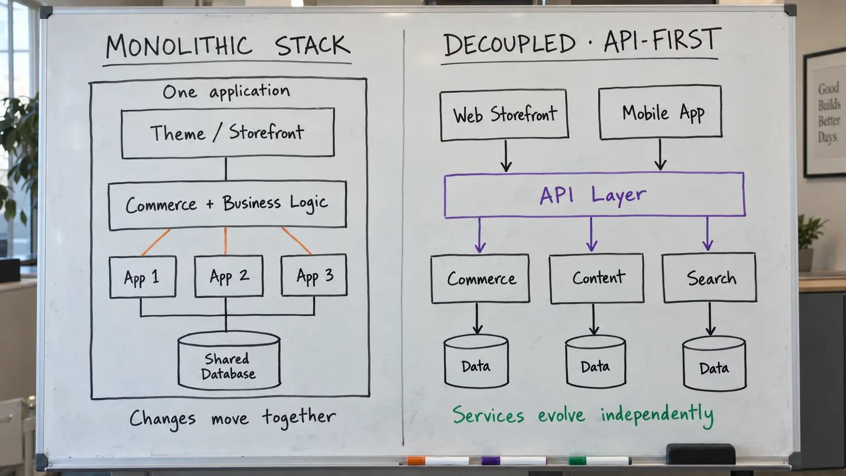 monolithic stack vs decoupled api first