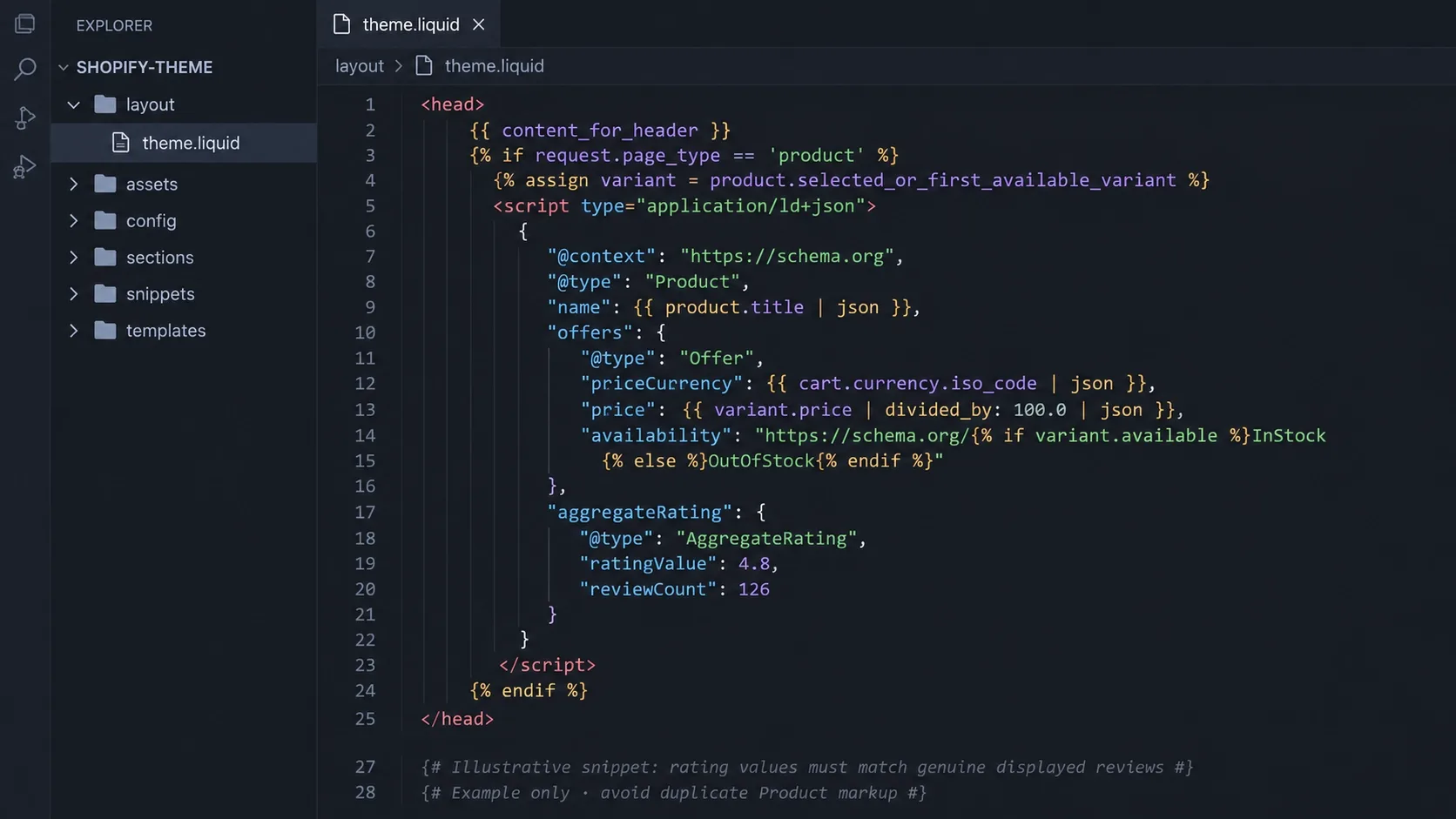Shopify theme liquid