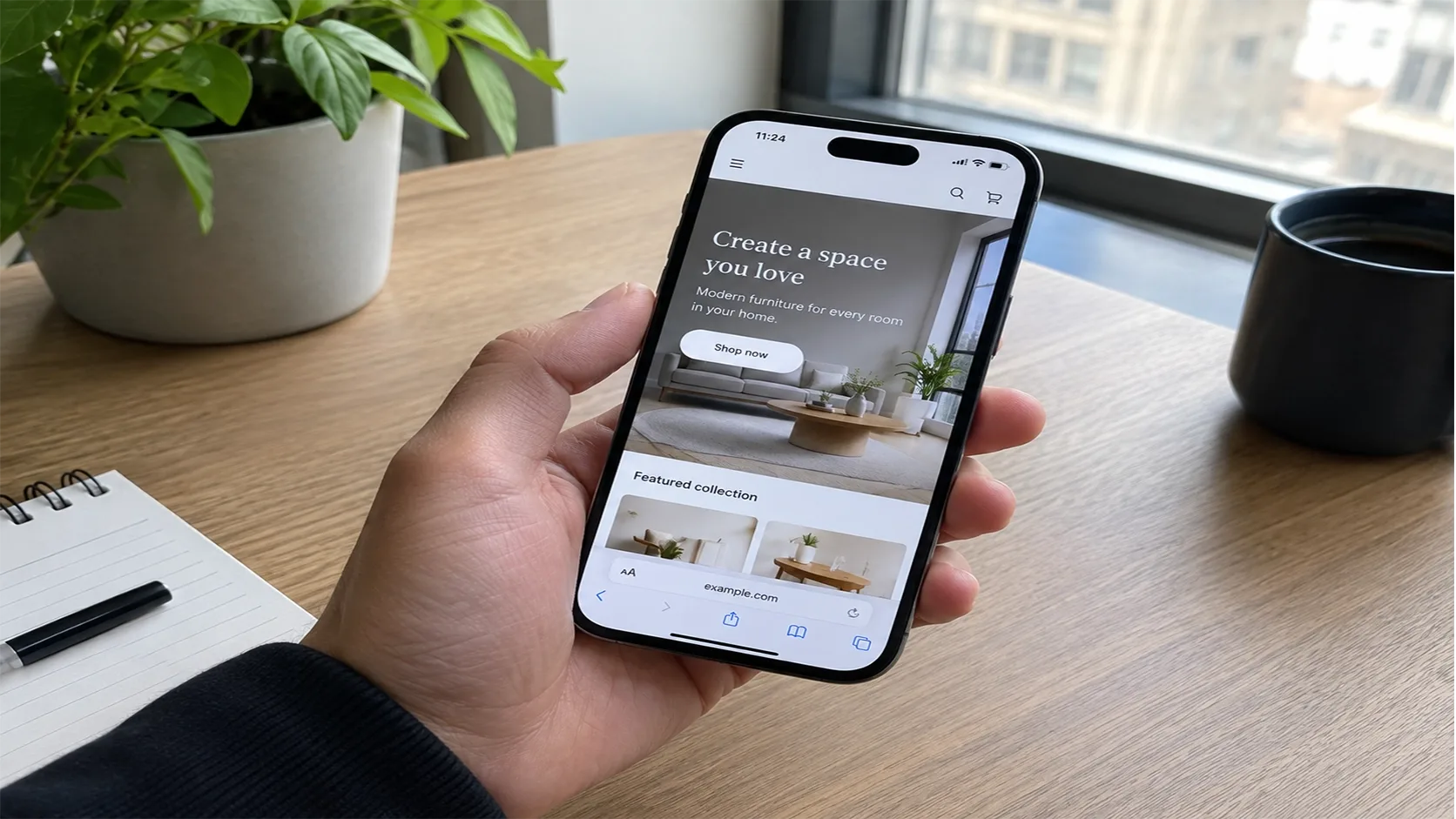 Mobile usability test checking navigation, touch targets and page stability on a real device