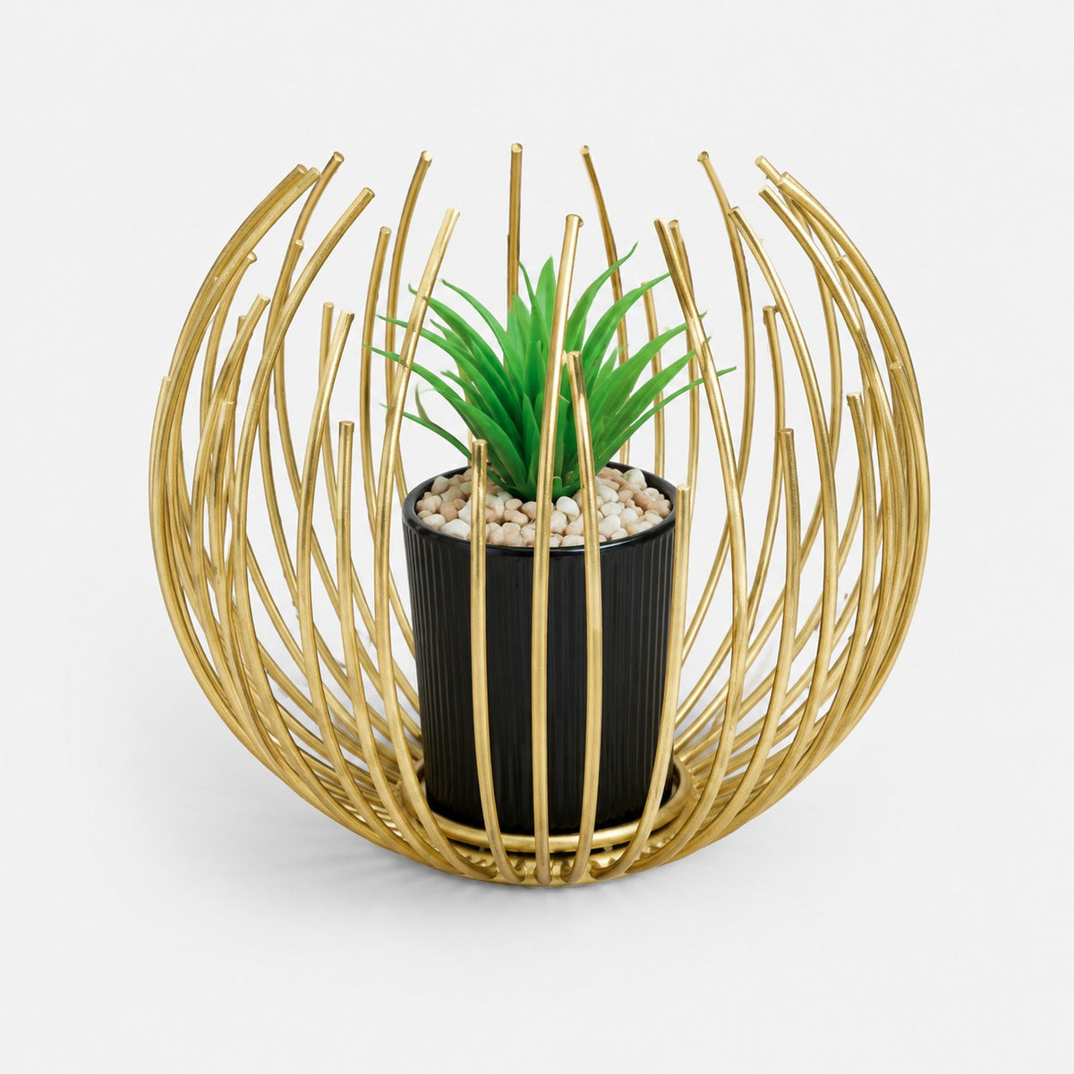 Gold Wire Sphere Planters