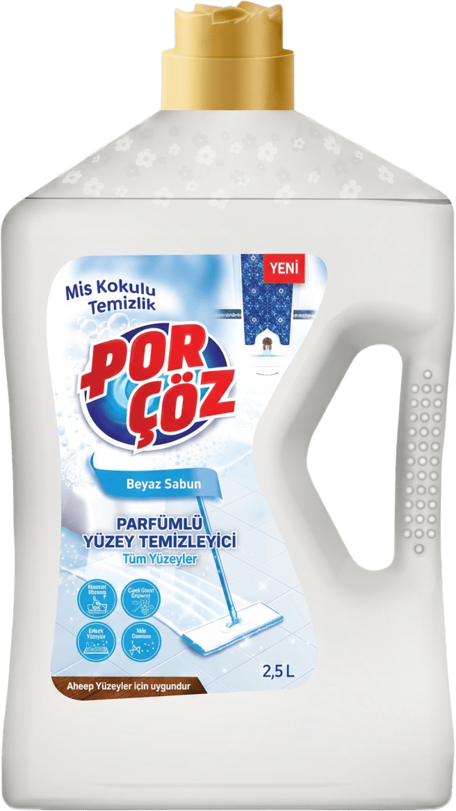 Porçöz Yüzey Temizleyici Beyaz Sabun Kokulu 2.5 Lt - Görsel 1