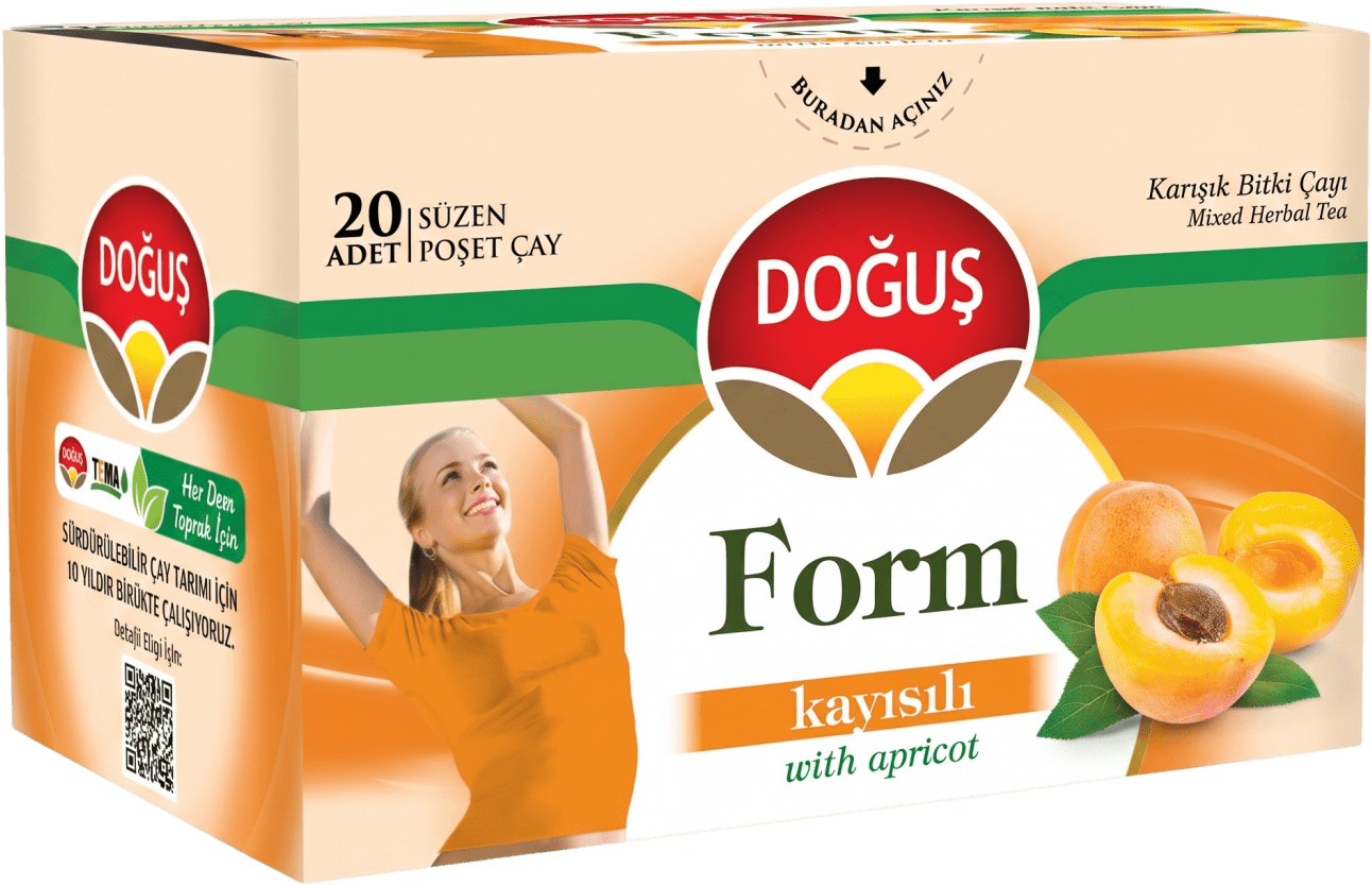 Doğuş Form Çayı Kayısılı 20'li Süzen Poşet - Görsel 1