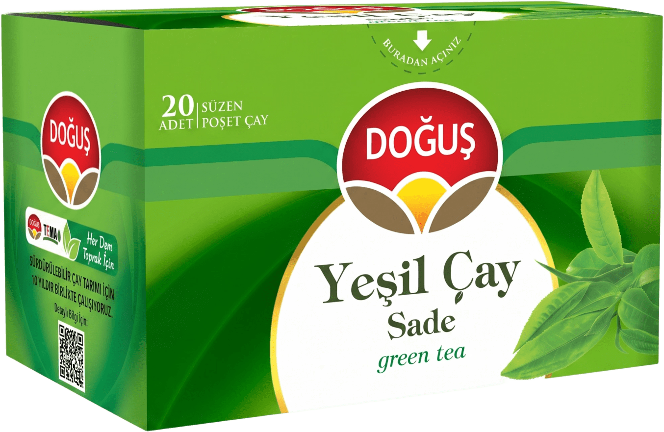 Doğuş Yeşil Çay Sade 20'li Süzen Poşet - Görsel 1