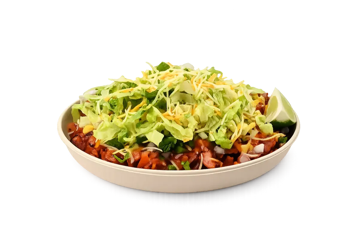 Fresh Mexican salad bowl with romaine lettuce