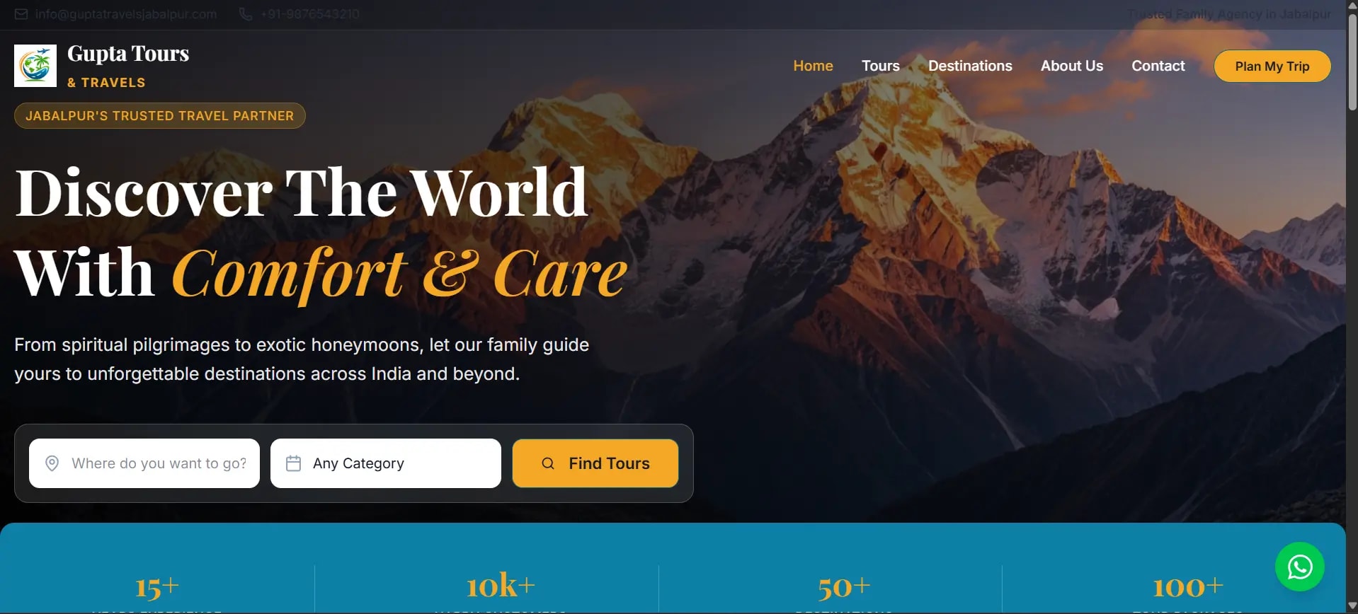 Travels Website screenshot