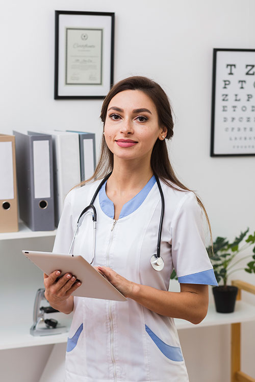 Healthcare provider consulting tablet