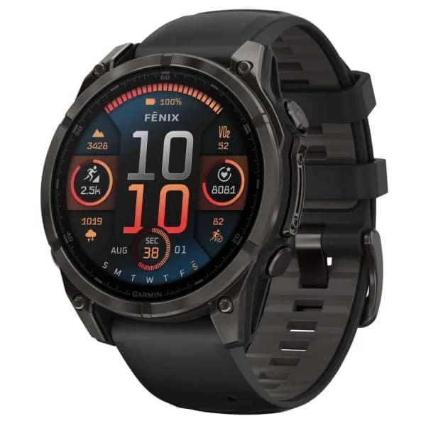 Garmin Fenix 8 — 47 мм AMOLED Sapphire Carbon Gray DLC Titanium Black / Pebble Gray
