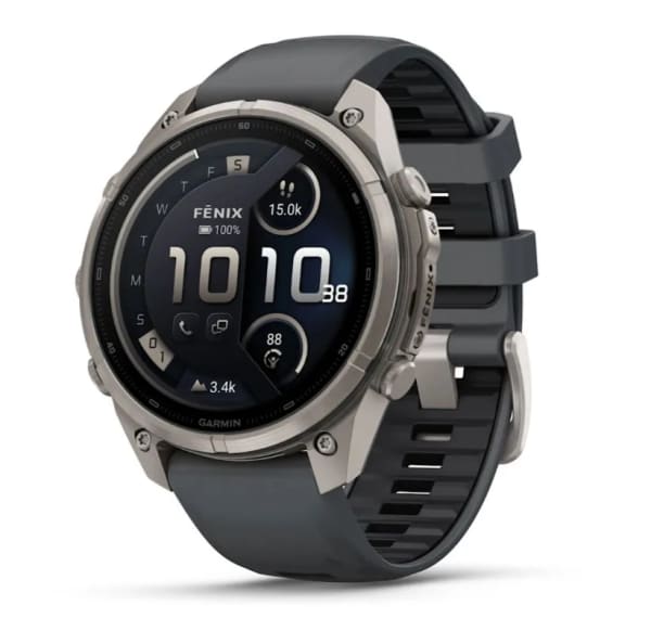 Garmin Fenix 9 PRO INREACH, 47 мм, AMOLED, Sapphire Titanium with Graphite/Black Silicone Band