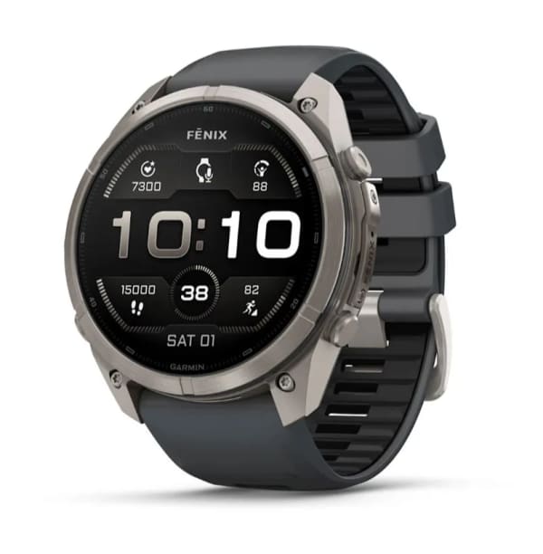 Garmin Fenix 9 PRO, 51 мм, AMOLED, Sapphire Titanium with Graphite/Black Silicone Band