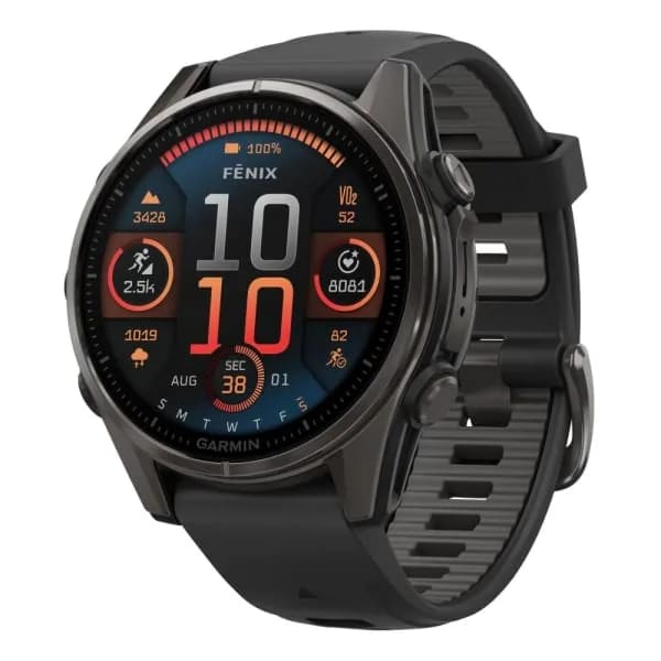Garmin Fenix 8 — 43 мм AMOLED Sapphire Carbon Gray DLC Titanium Black / Pebble Gray