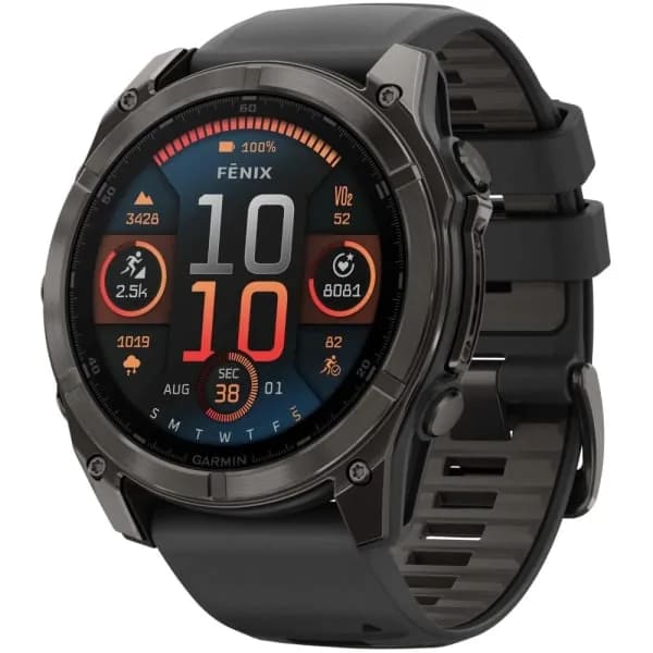 Garmin Fenix 8 — 51 мм AMOLED Sapphire Carbon Gray DLC Titanium Black / Pebble Gray