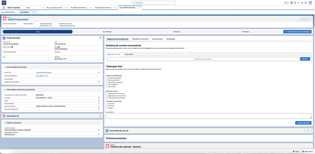 Otimização do Atendimento em Saúde com Salesforce - Tela de Registro de Captação
