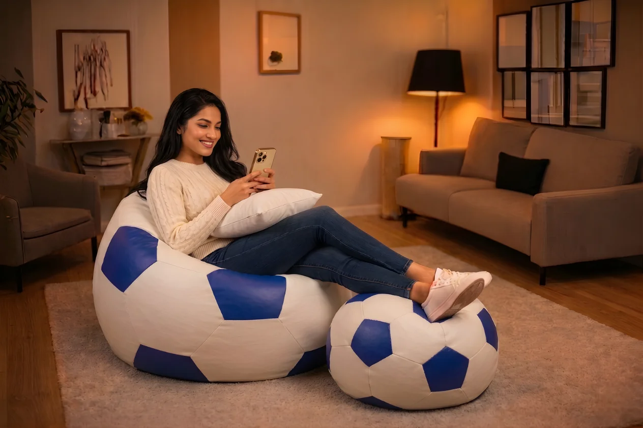 Football Shape White & Blue