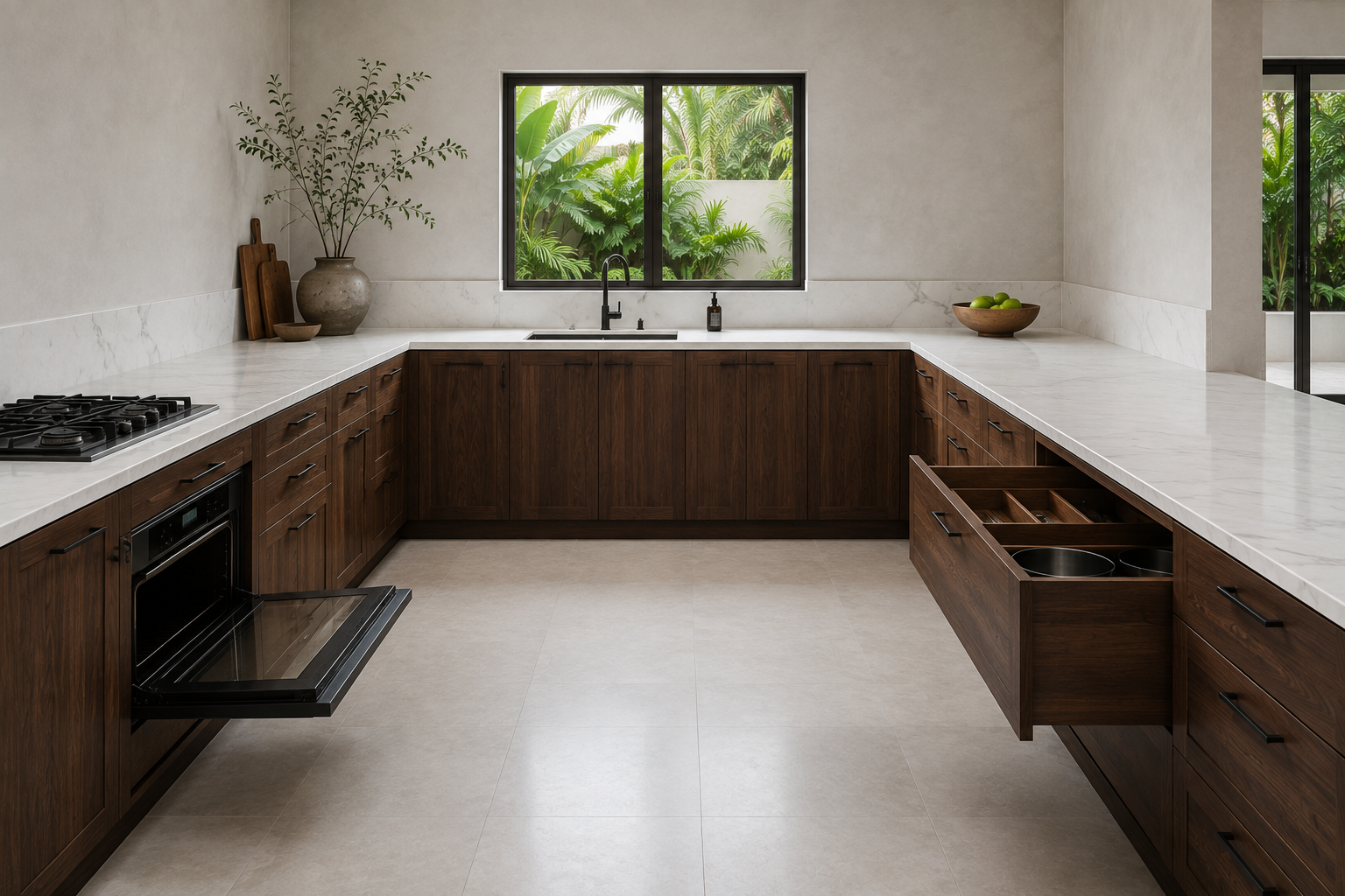 How Wide a Room Needs to Be for a U-Shaped Kitchen