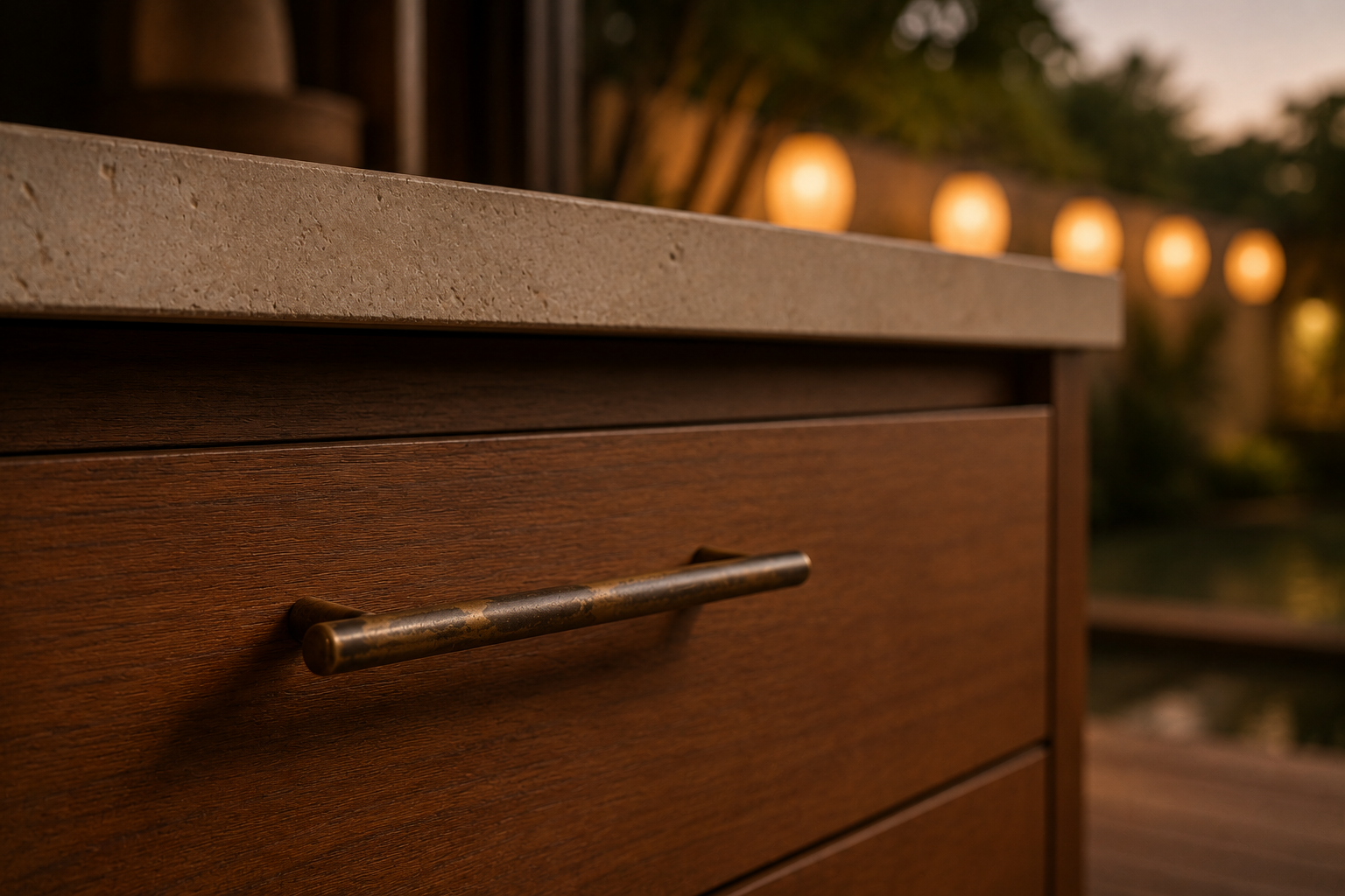 Handles, Hinges and Metal Detail on Timber Fronts