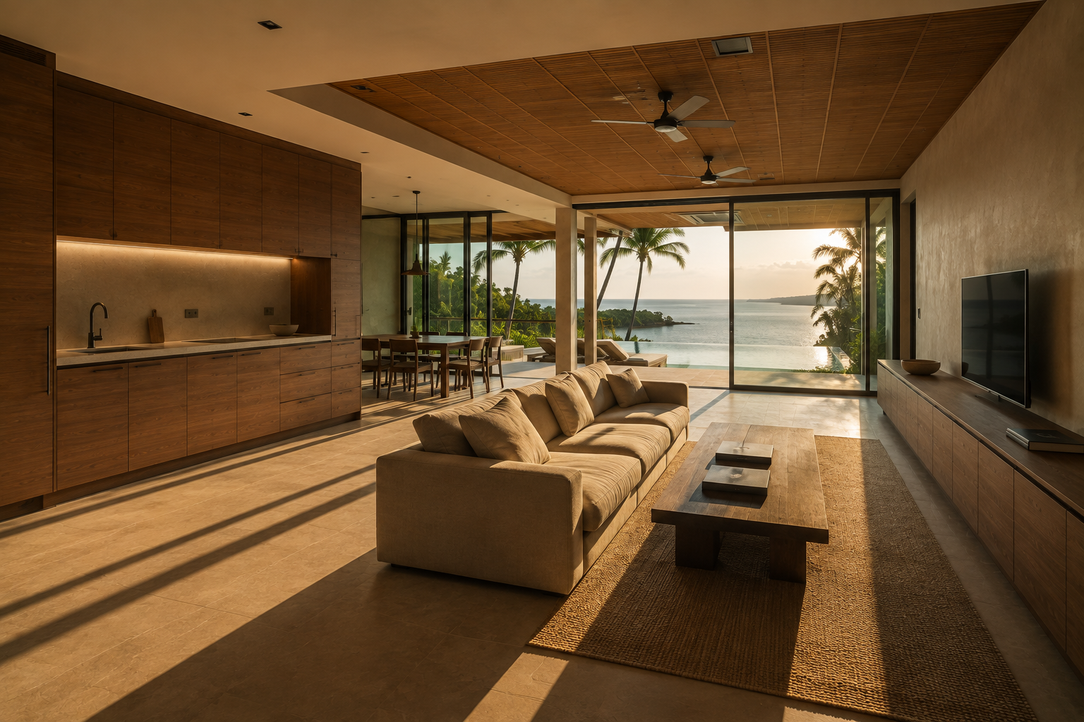 Kitchen Cabinetry That Continues Into the Living Space