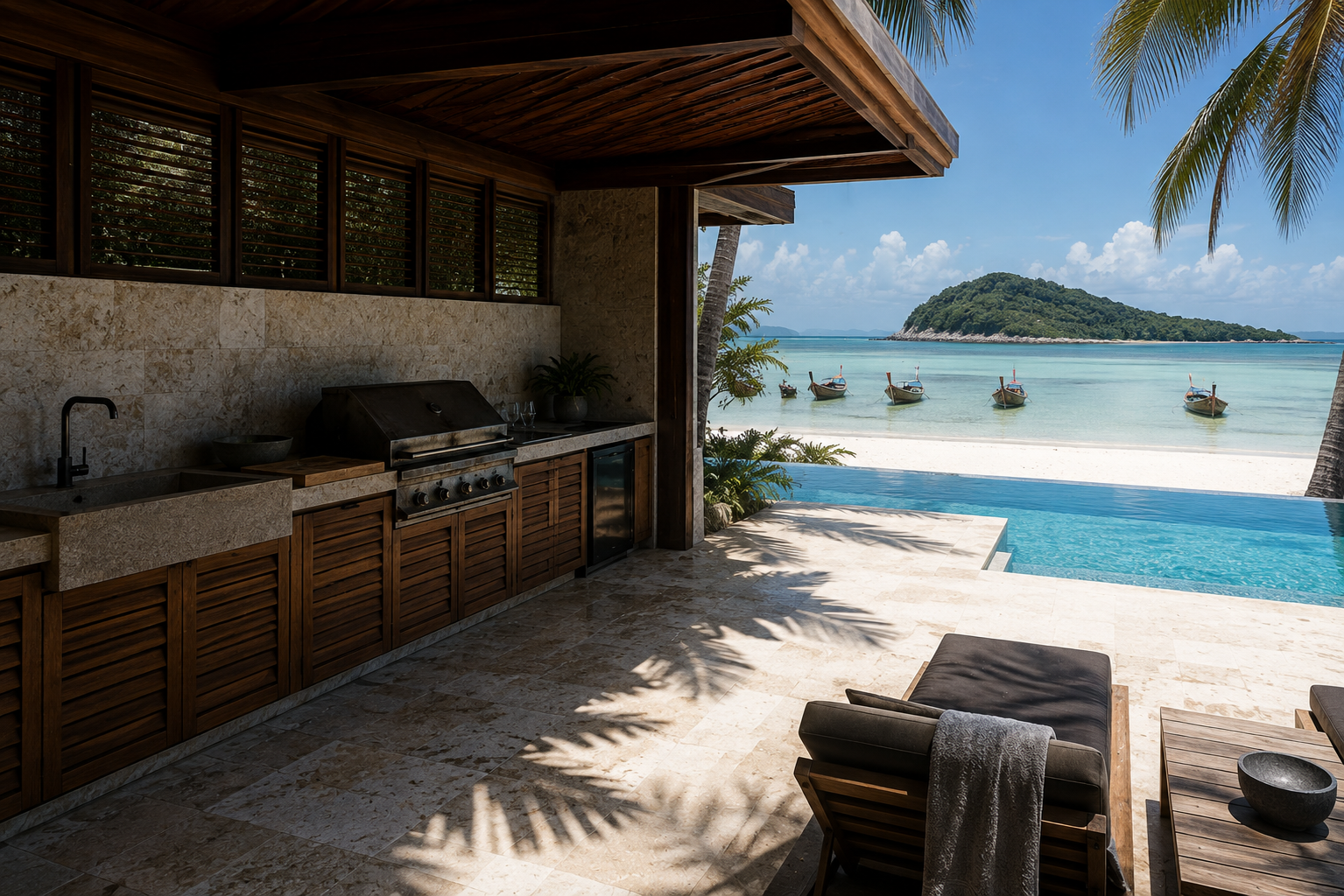 Single-Wall Outdoor Kitchen
