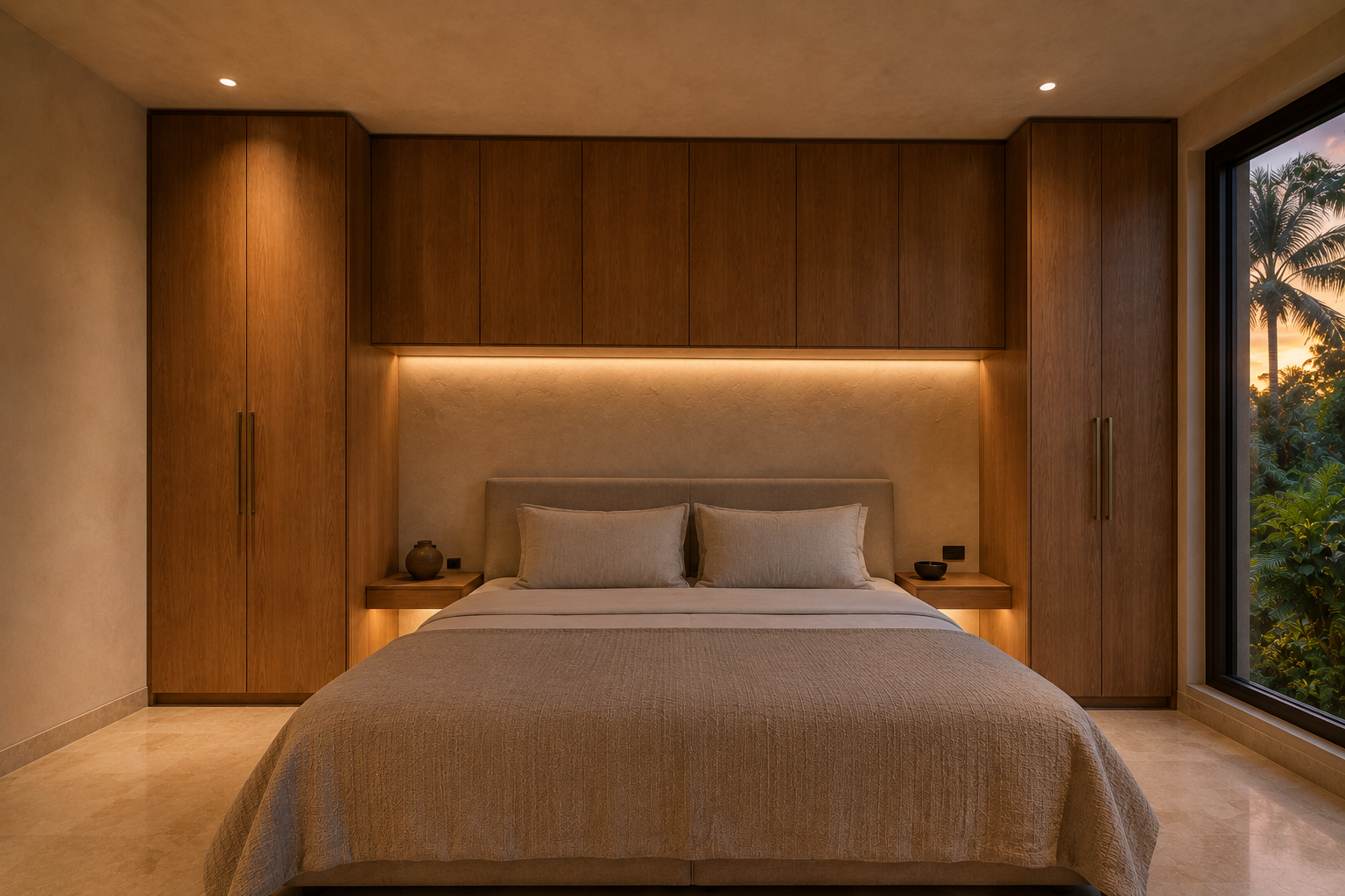 Wardrobes That Frame the Bed