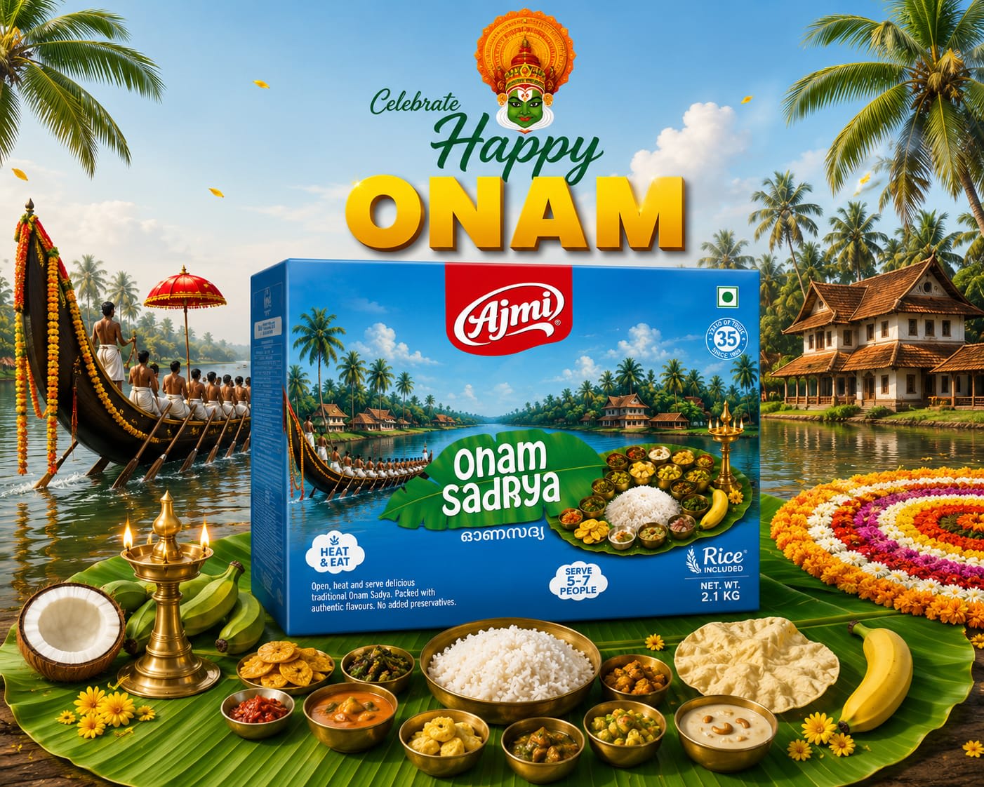 AJMI RAEDY TO EAT ONAM SADHYA 2.8KG [2 SERVES]