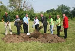 Alicia Eckhart (second from left), former director of City of Fairborn Parks and Recreation, at Fairfield Park groundbreaking. Photo courtesy of Mindy Weaver.