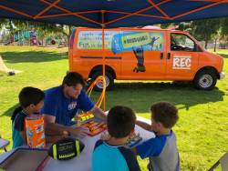 A key component of Rec Squad is the Rec Mobile, an orange van that was repurposed and branded specifically for Rec Squad. Photo courtesy of the city of El Cajon.