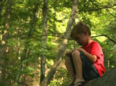 Child on rock 410