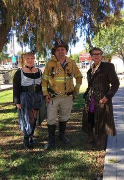 Michael Marshall (middle), parks and recreation manager for Town of Camp Verde, and staff for the annual trunk-or-treat event. Photo courtesy of Shawna Figy.