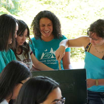 Youth participate in an outdoor skills-building workshop. Photo Credit: Fridie Outdoors