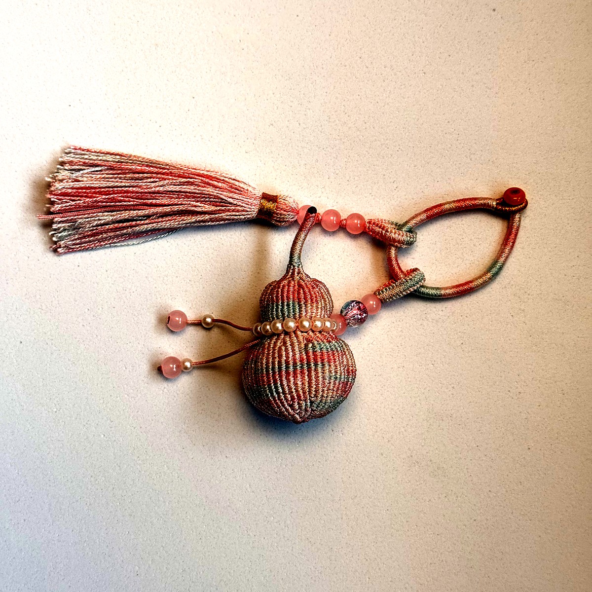 Woven Gourd Tassel Charm - Vintage Tone