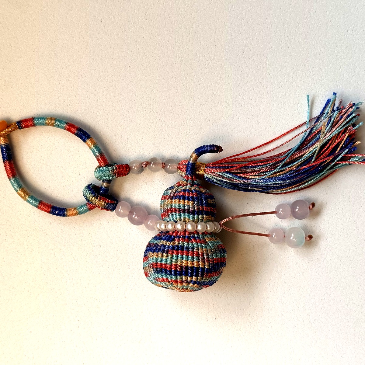 Woven Gourd Tassel Charm - Navy Blue