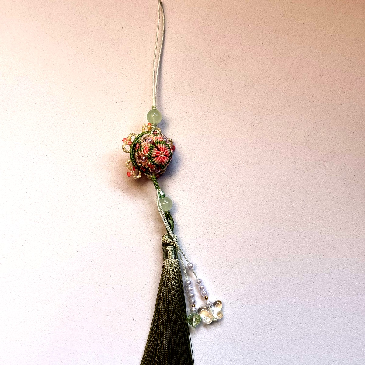 Floral Ball Charm - Dark Tassel