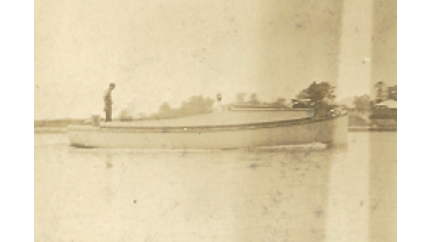 Profile view of her steaming