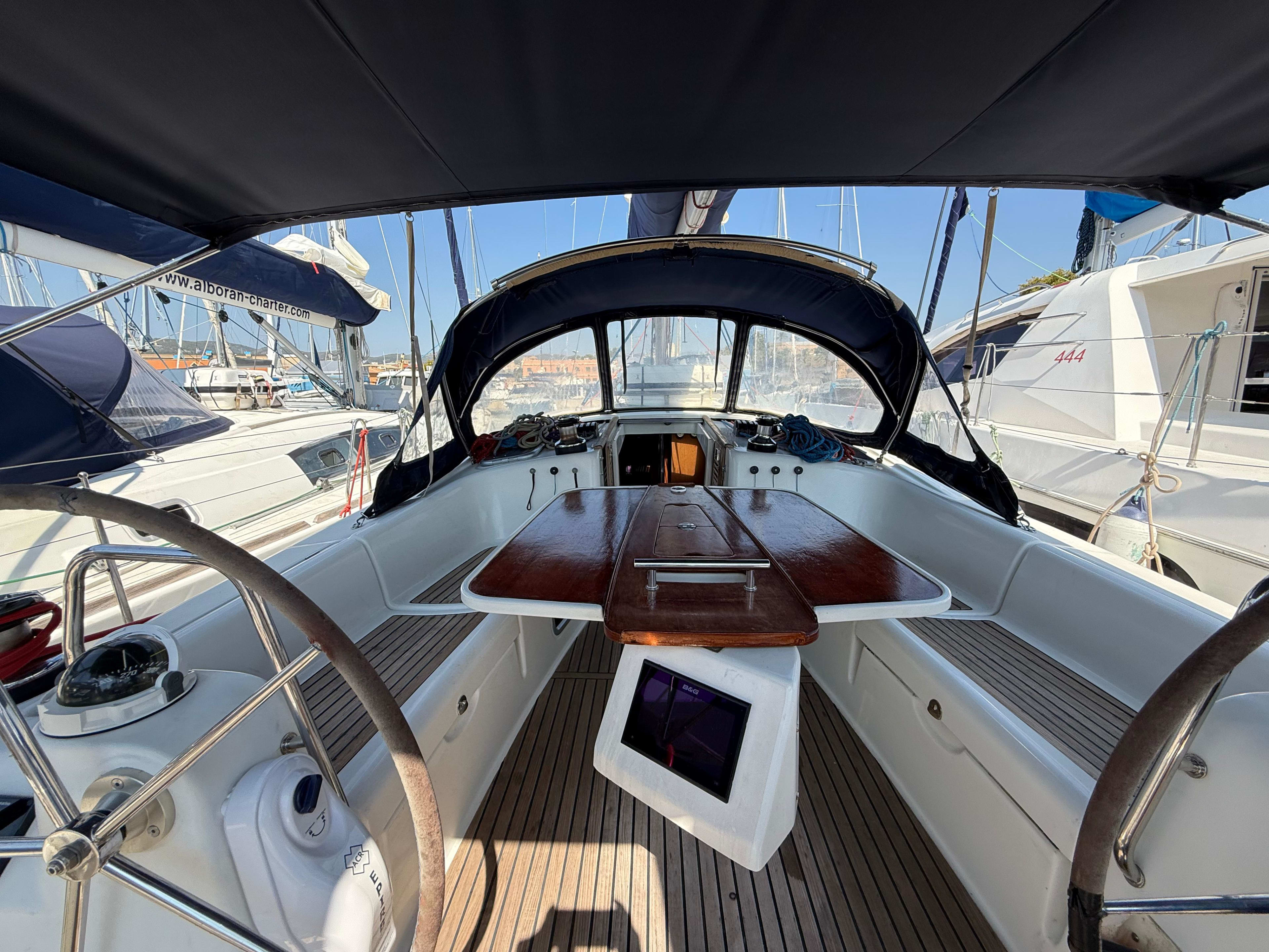 Alboran XXXI Saoco (Majorca) Oceanis 43 moored at Palma de Mallorca / La Lonja Marina Charter