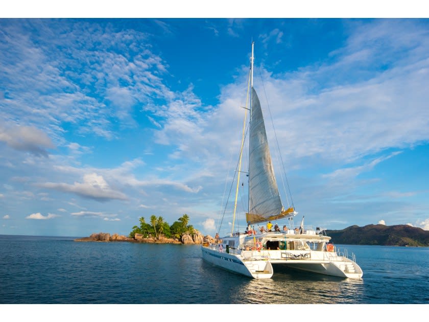 Le Gauguin Mojito 78 moored at Mahe, Victoria / Eden Island Marina