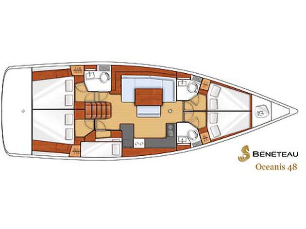 Nabucco: Aft cabin #2 (Cabin charter - 2 pax) Fully Crewed, ALL EXPENSES Oceanis 48 moored at Kaštel Gomilica / Marina Kaštela