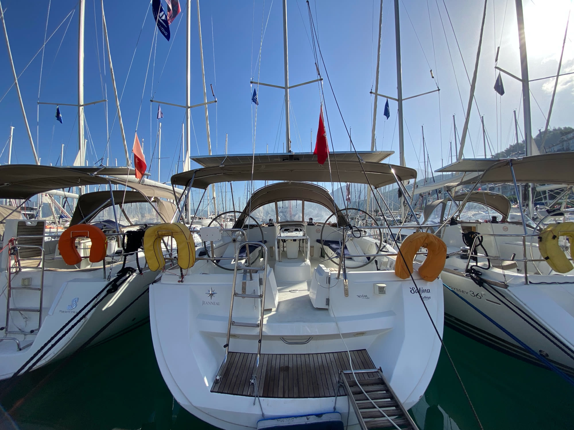 Safina Sun Odyssey 45 moored at Fethiye / Ece Marina