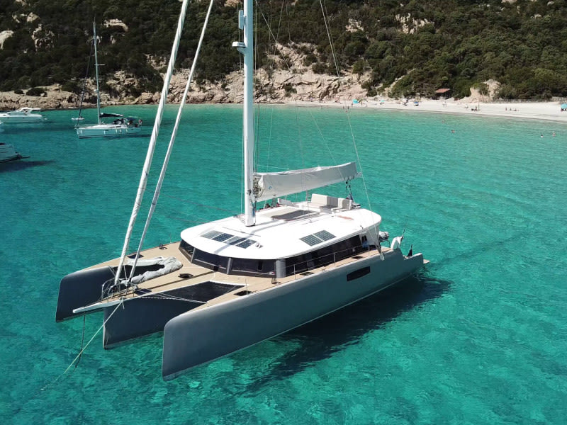 Trilogy Neel 51 moored at Martinique / Le Marin