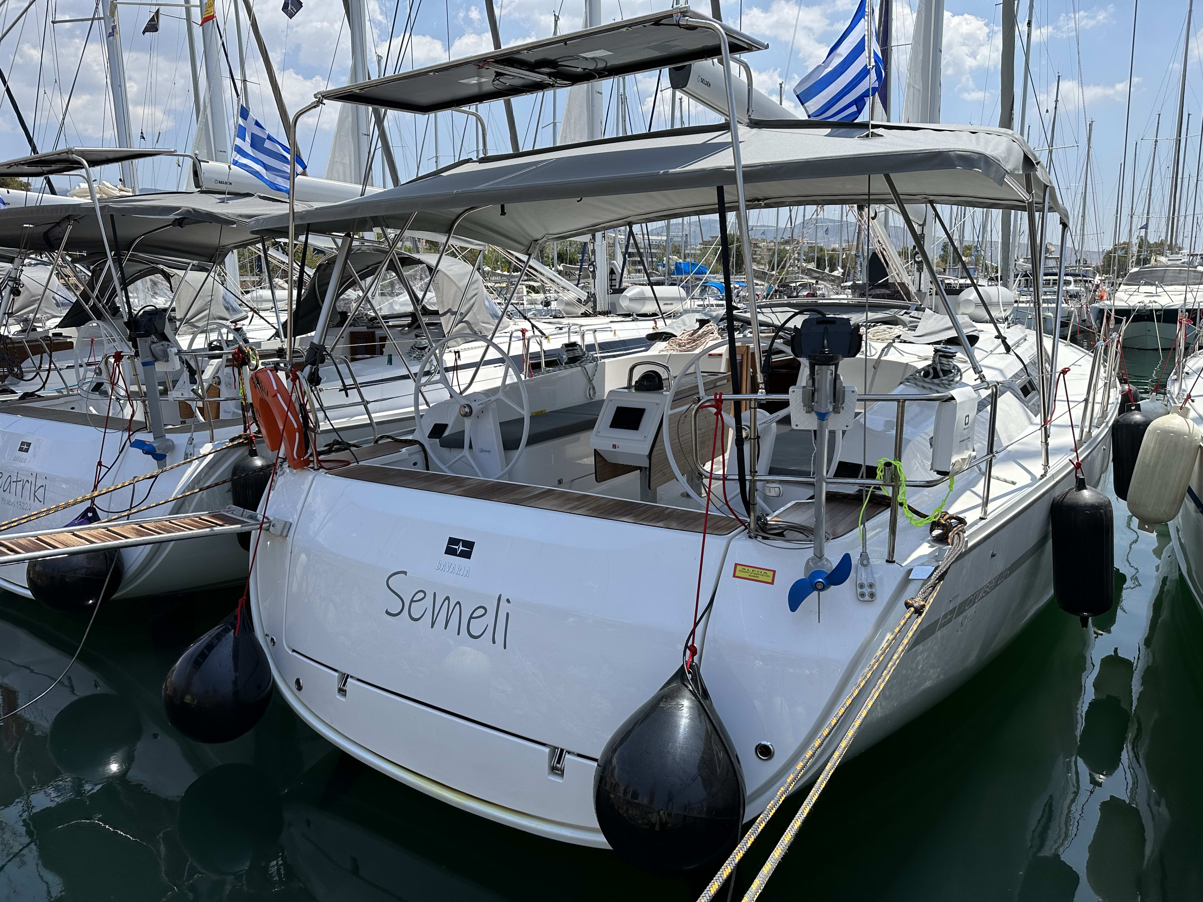 S/Y Semeli Bavaria Cruiser 46 Style vor Anker in Marina Kos