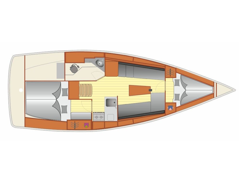 Bavaria Cruiser 34 біля причалу Göcek / Marinturk Village Port