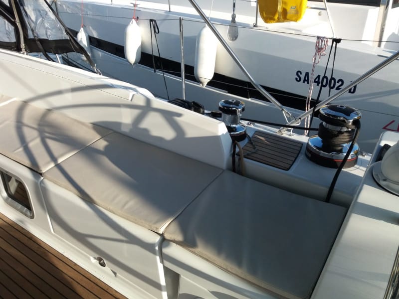 Zaniah Jeanneau 54 moored at Salerno