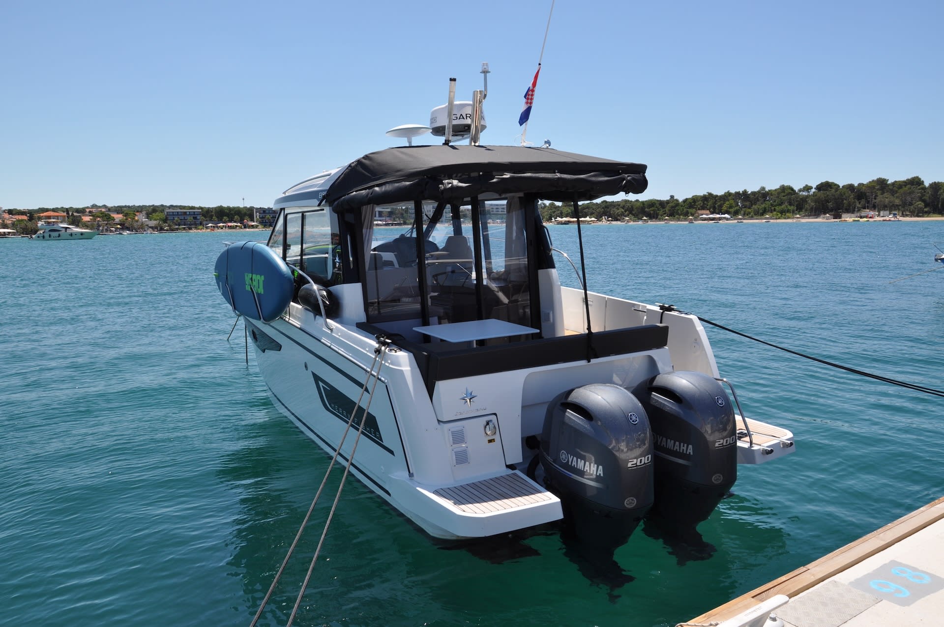 Ema Merry Fisher 895 moored at ACI Marina Pula