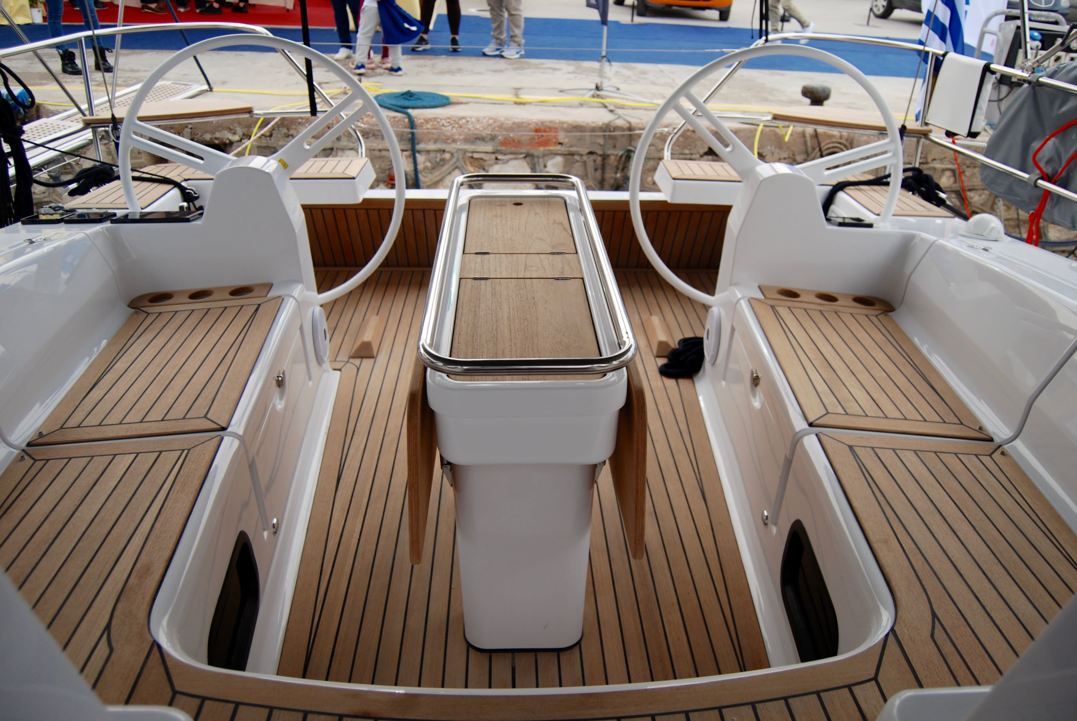 Betelgeuse (Electric Heads, Inverter) Elan Impression 45 moored at Athens / Alimos Marina